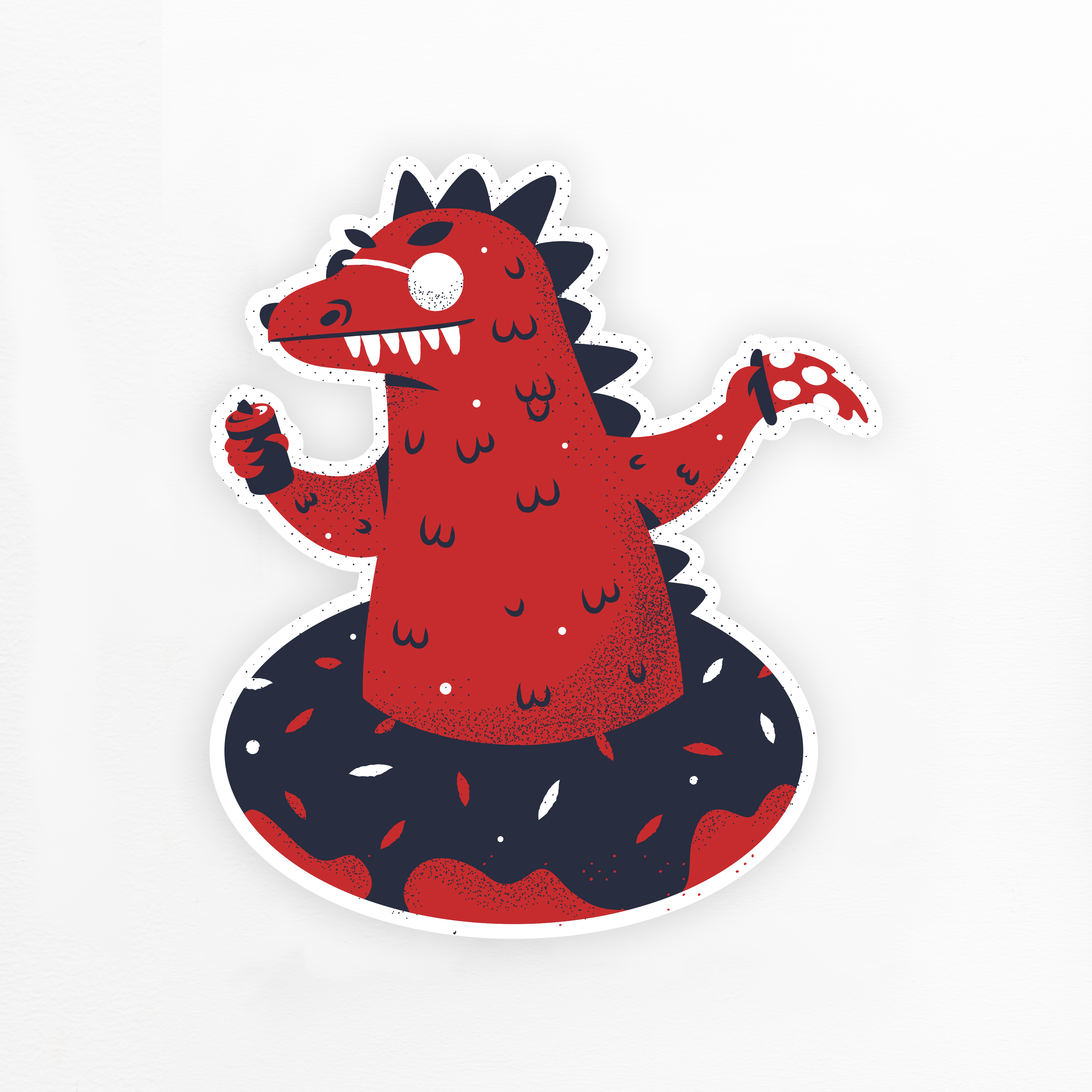Summer Godzilla Sticker – Bear & Ink